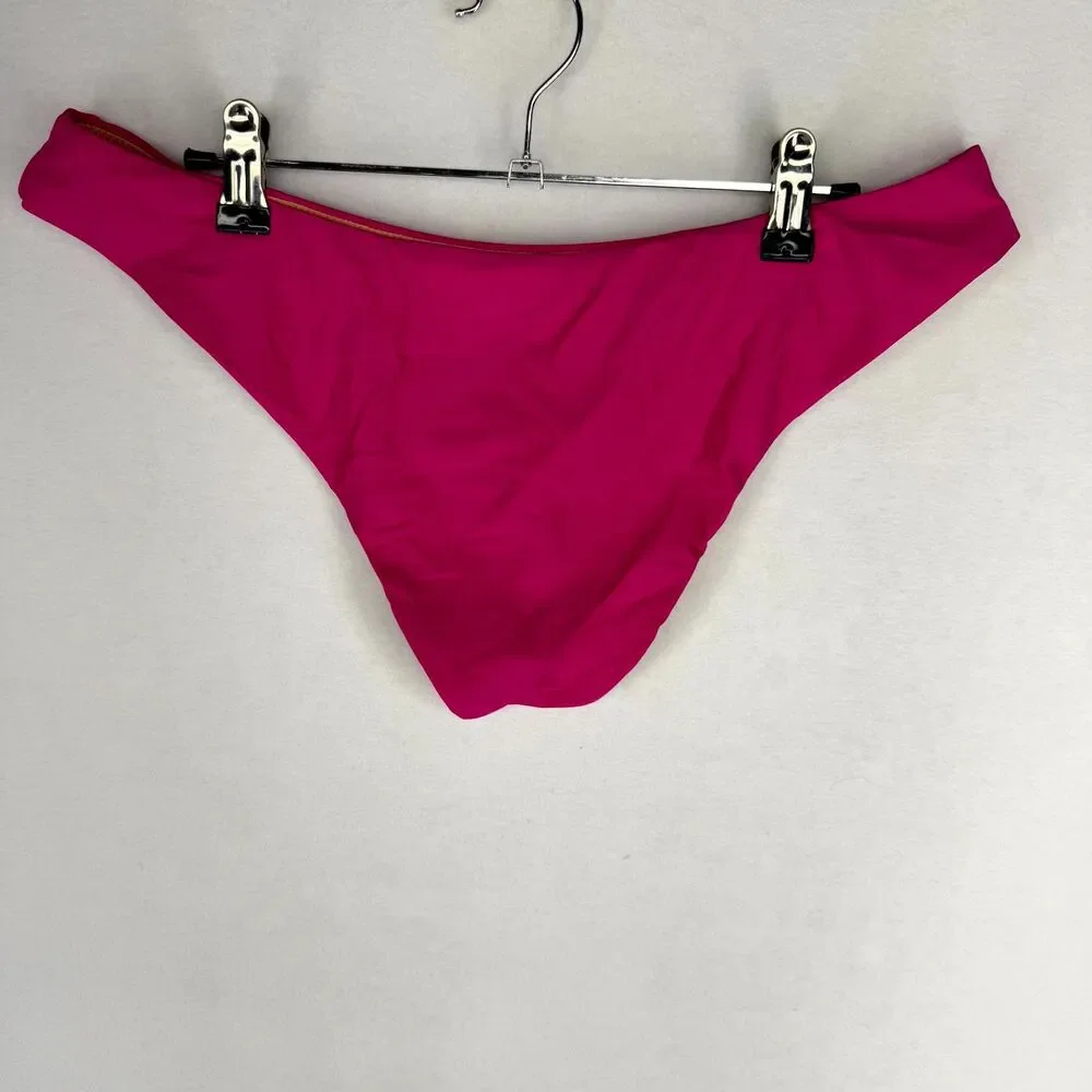 J.Crew High Rise Bikini Bottom Bathing suit Pink Ladies Size‎ L NEW BC125 RFU